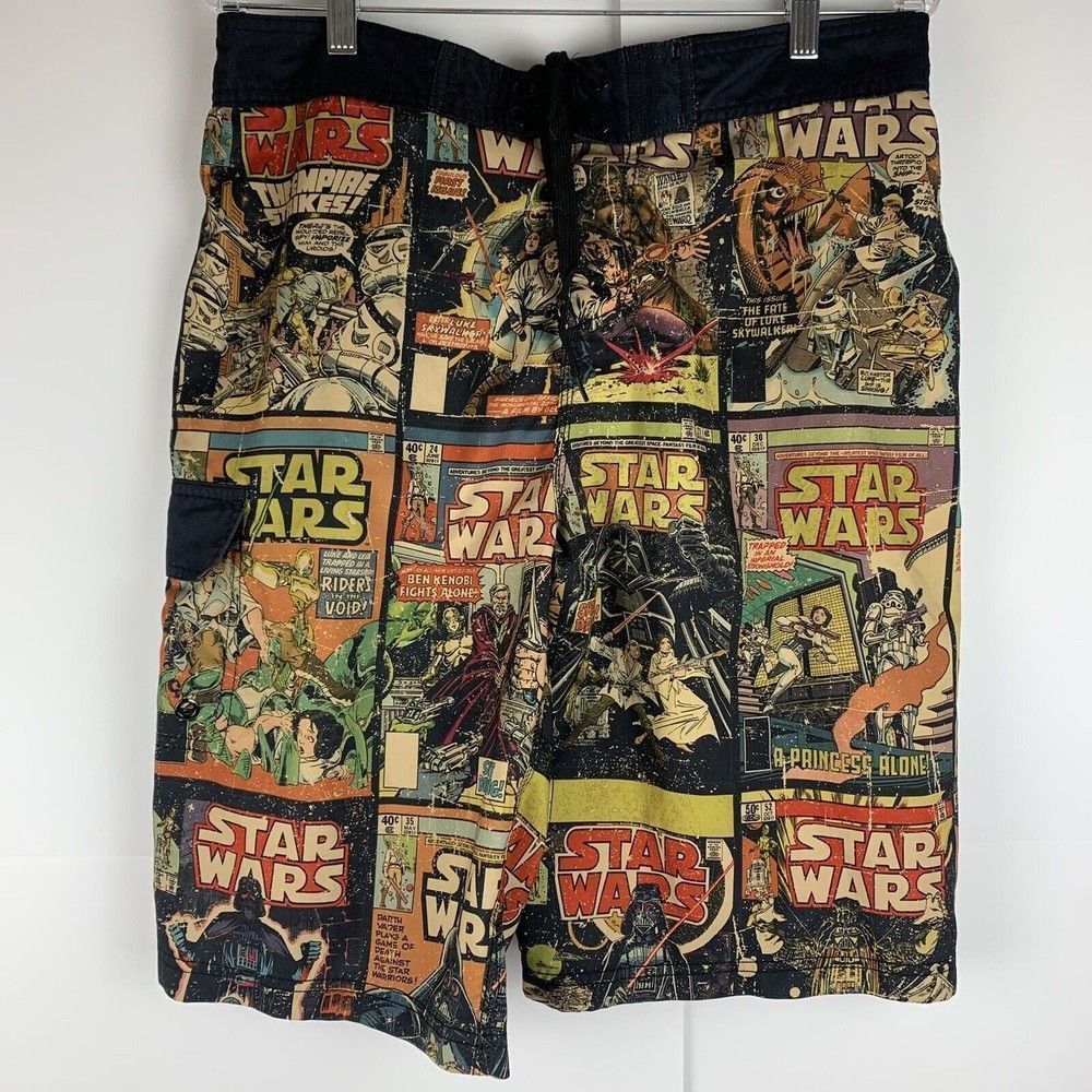 STAR WARS Comic Book Boardshorts Swim Trunks Men's Size L